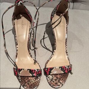 Aldo Red and Brown Heels Elegant Design